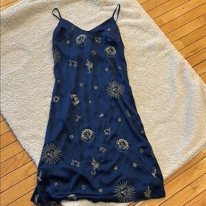 Dresses | Elegant Navy Blue Dress With Gold Accents | Poshmark